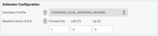Estimator Configuration: dual-antenna heading