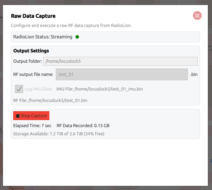 LEO100 GUI Record Data Dialog